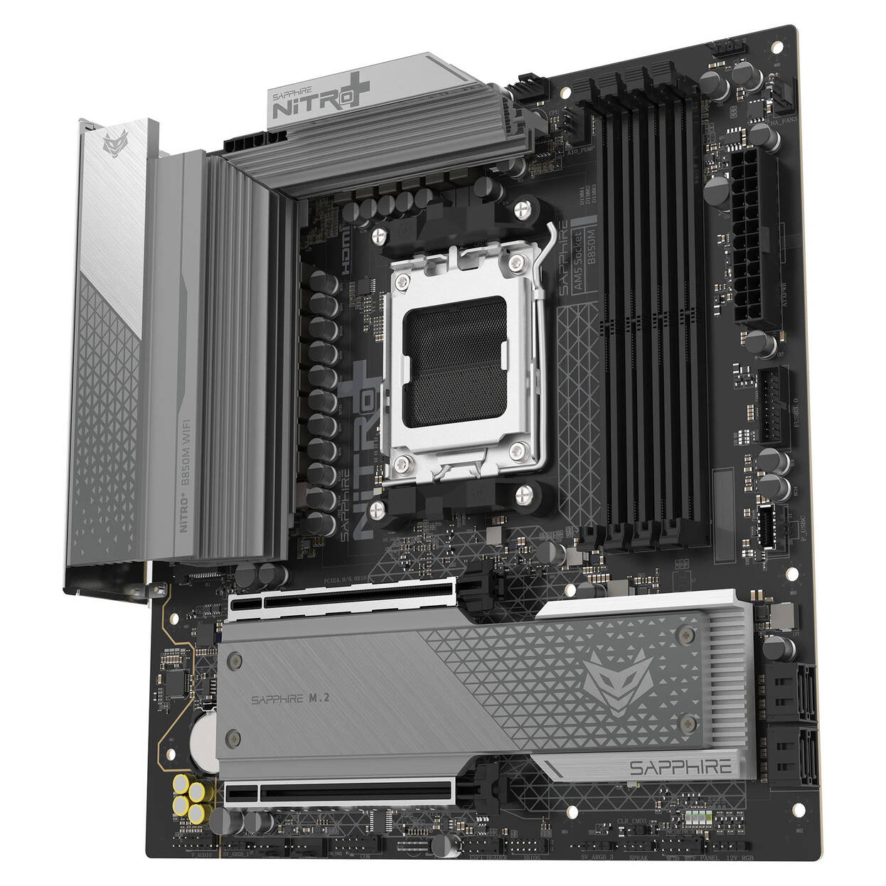 Sapphire Nitro+ B850M WiFi Motherboard, Socket AM5, AMD B850, mATX, DDR5