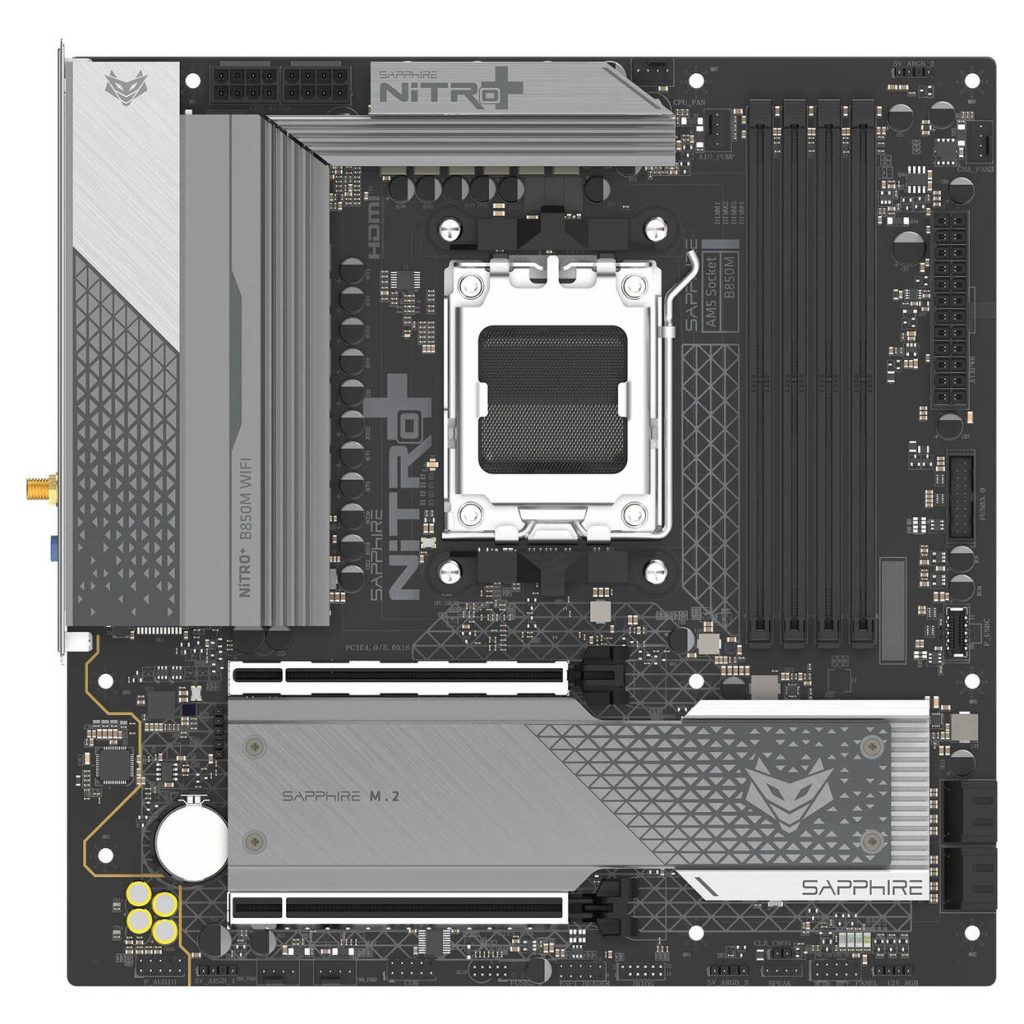 Sapphire Nitro+ B850M WiFi Motherboard, Socket AM5, AMD B850, mATX, DDR5