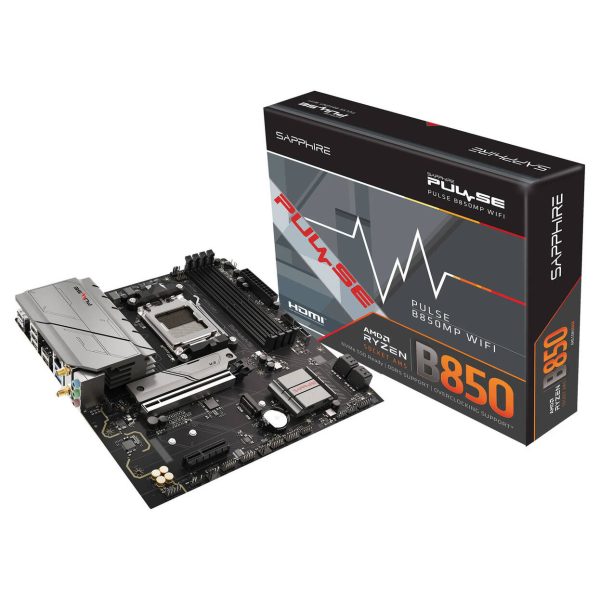 Sapphire Pulse B850M WiFi motherboard, Socket AM5, AMD B850, mATX, DDR5