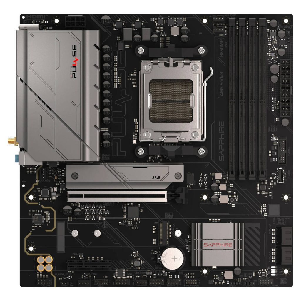 Sapphire Pulse B850M WiFi motherboard, Socket AM5, AMD B850, mATX, DDR5