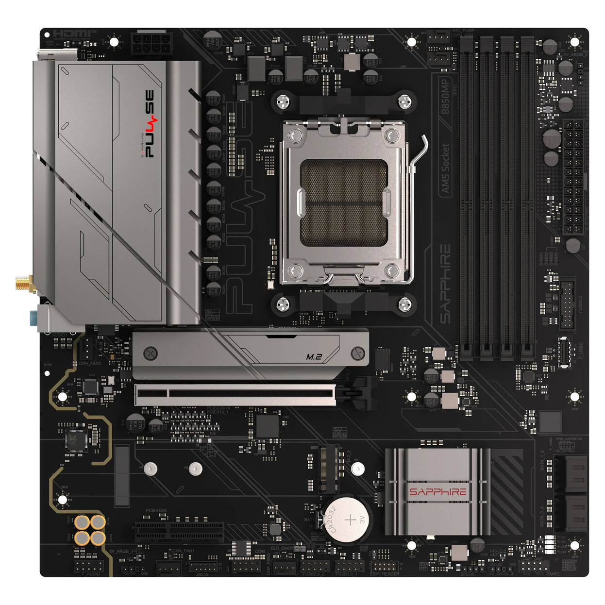 Sapphire Pulse B850M WiFi motherboard, Socket AM5, AMD B850, mATX, DDR5