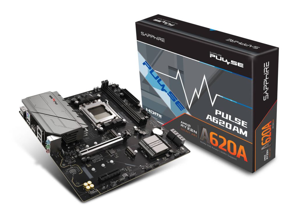 Sapphire Pulse A620AM Motherboard, Socket AM5, AMD A620, mATX, DDR5