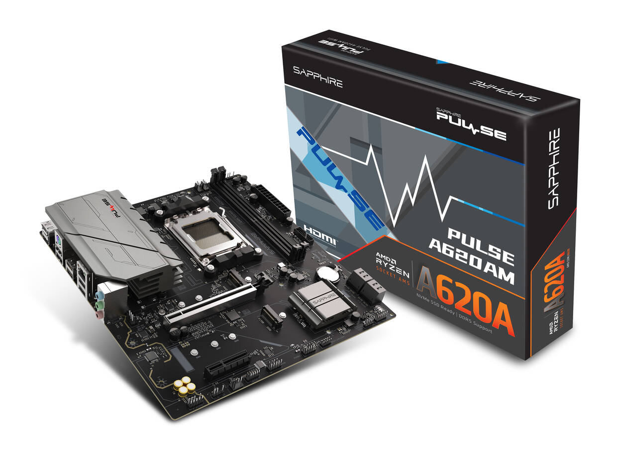 Sapphire Pulse A620AM Motherboard, Socket AM5, AMD A620, mATX, DDR5