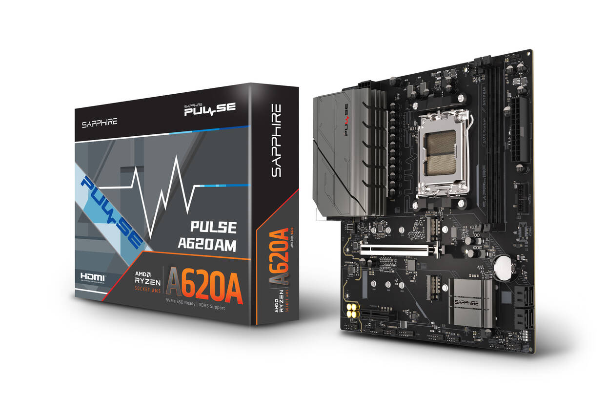 Sapphire Pulse A620AM Motherboard, Socket AM5, AMD A620, mATX, DDR5