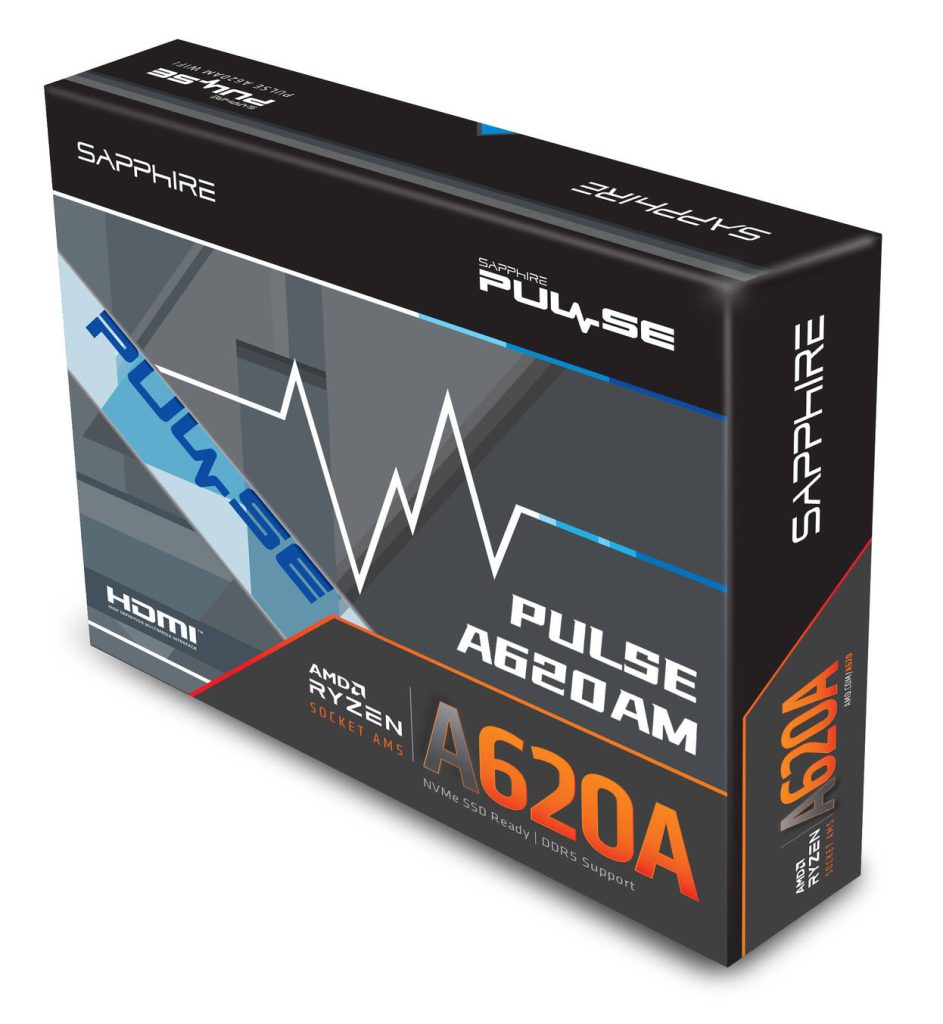 Sapphire Pulse A620AM Motherboard, Socket AM5, AMD A620, mATX, DDR5