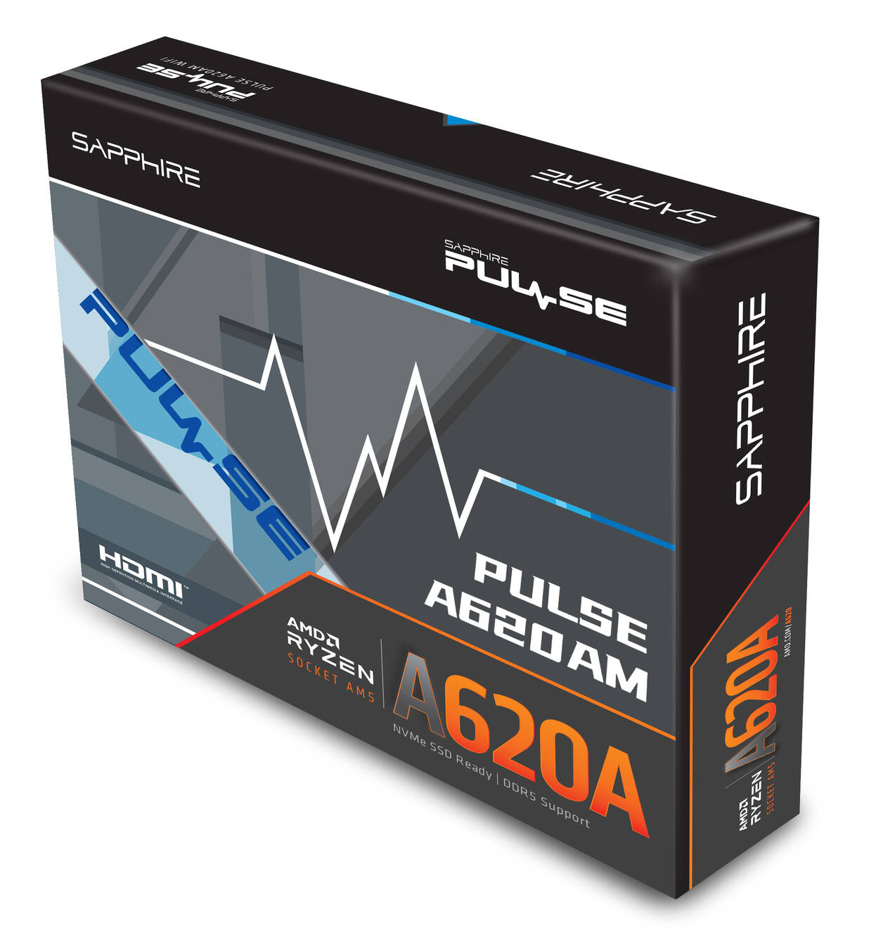 Sapphire Pulse A620AM Motherboard, Socket AM5, AMD A620, mATX, DDR5