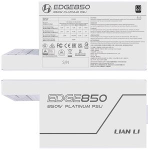 Lian Li EDGE EG0850 80 PLUS Platinum Power Supply, PCIe 5.1, ATX 3.1 - 850 Watt, White