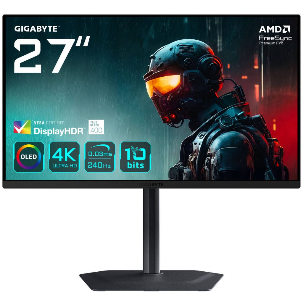 GIGABYTE MO27U2, 27-inch 4K Gaming Monitor, 240Hz, QD-OLED Panel, FreeSync Premium Pro