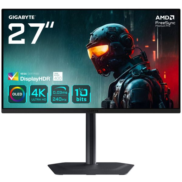 GIGABYTE MO27U2, 27-inch 4K Gaming Monitor, 240Hz, QD-OLED Panel, FreeSync Premium Pro