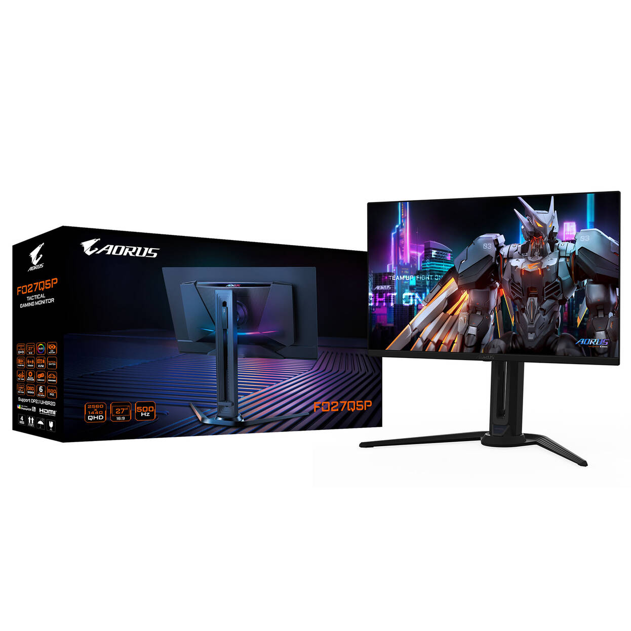 GIGABYTE AORUS FO27Q5P, 27-inch WQHD Gaming Monitor, 500Hz, QD-OLED, FreeSync Premium Pro