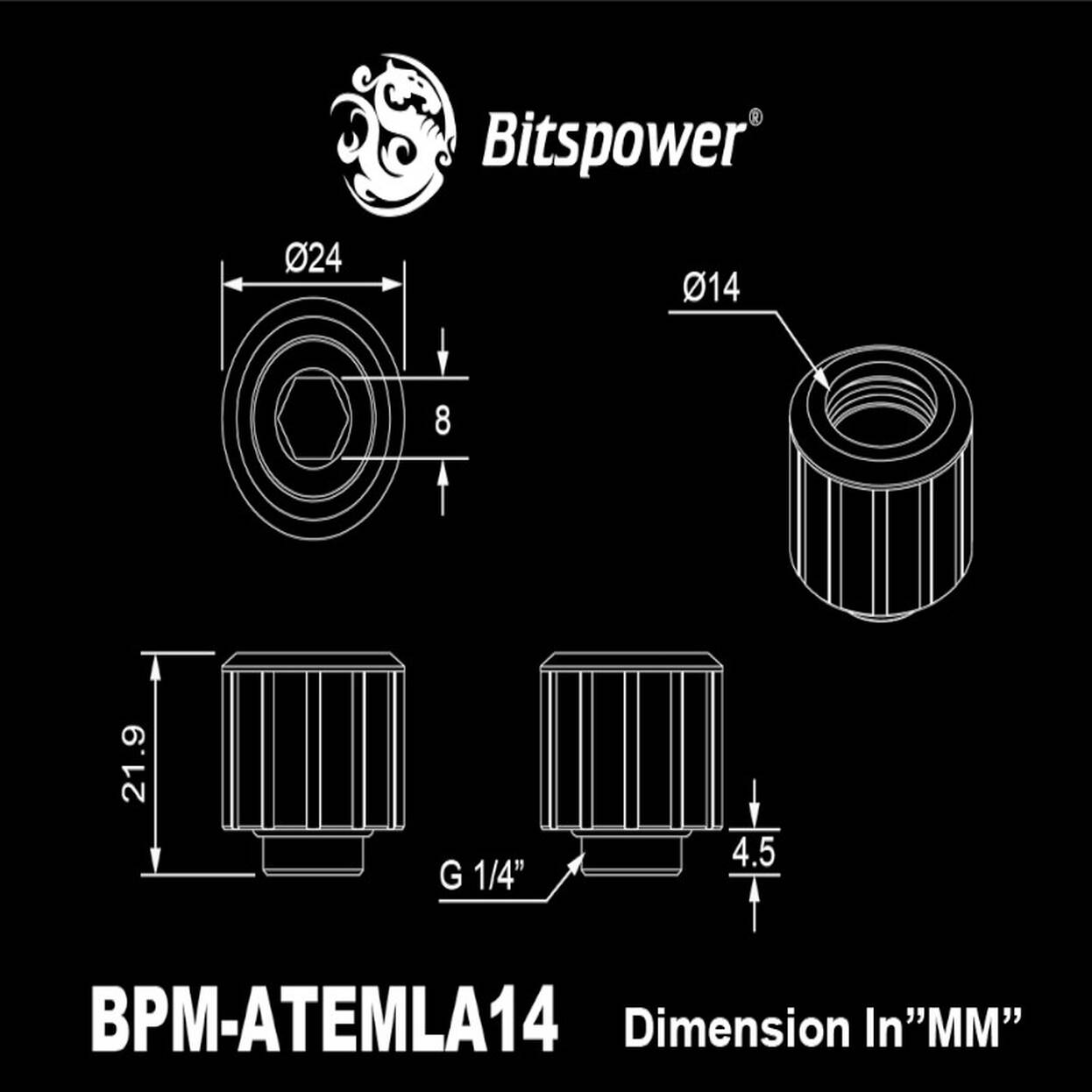 Bitspower Artemis Advanced Multi-Link - 14mm Outer Diameter, Arctic White : image 2