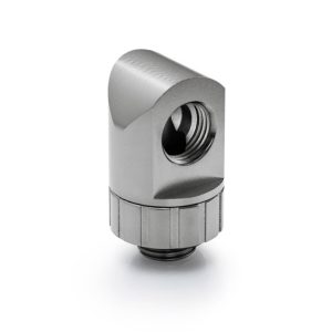 Bitspower Artemis 90 Degree Fitting - rotary, platinum grey : image 1