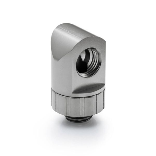 Bitspower Artemis 90 Degree Fitting – rotary, platinum grey