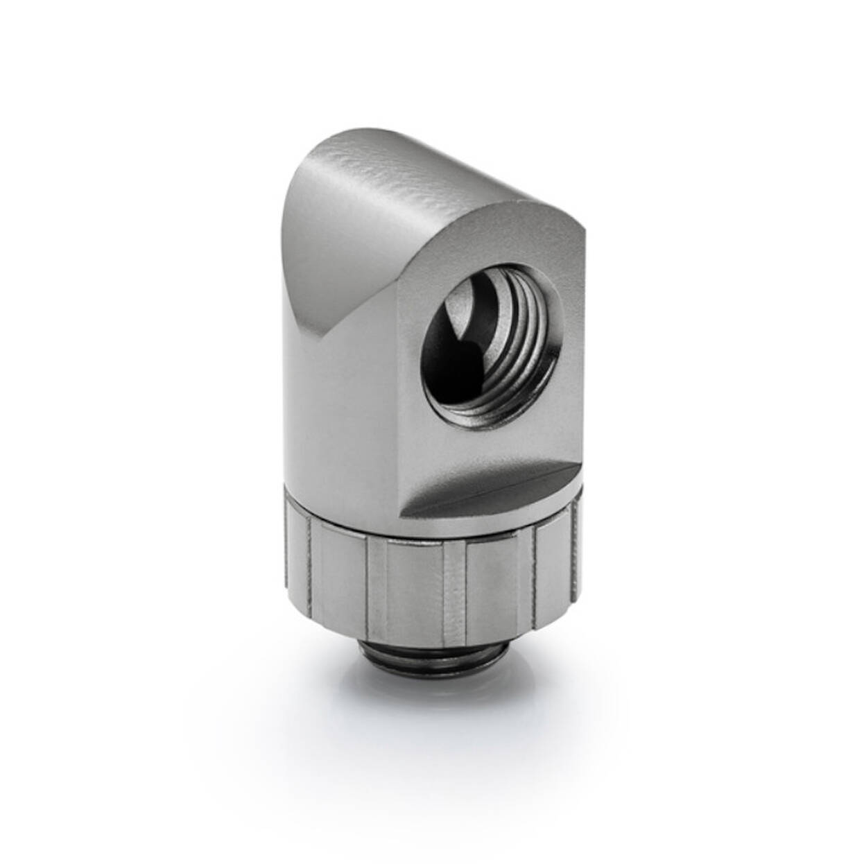 Bitspower Artemis 90 Degree Fitting - rotary, platinum grey : image 1