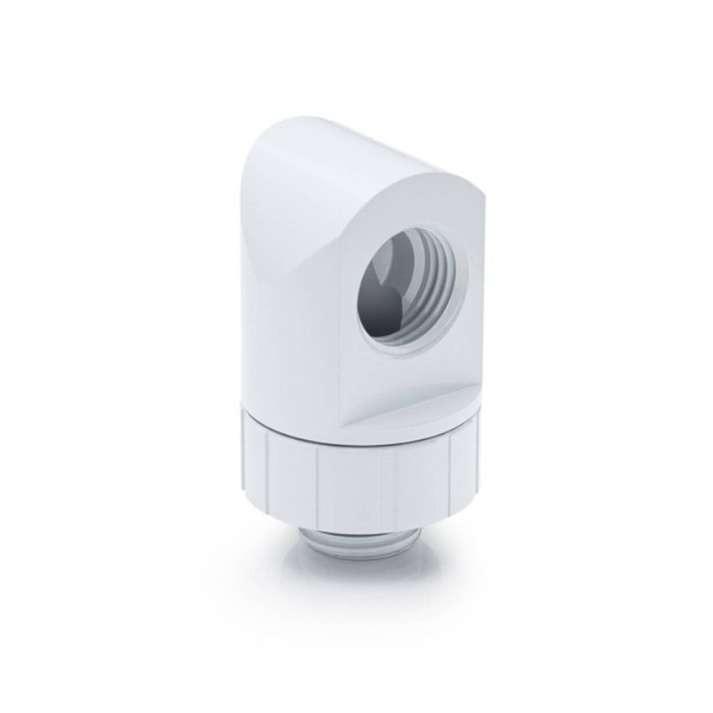 Bitspower Artemis 90 Degree Fitting - rotary, arctic white