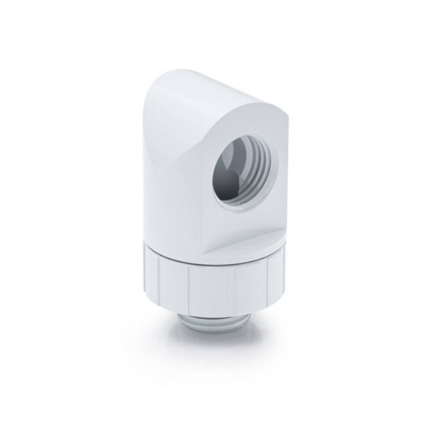 Bitspower Artemis 90 Degree Fitting – rotary, arctic white