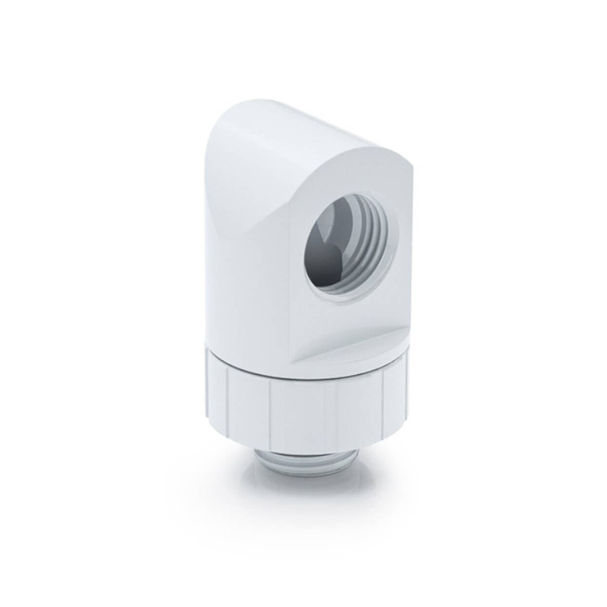 Bitspower Artemis 90 Degree Fitting - rotary, arctic white
