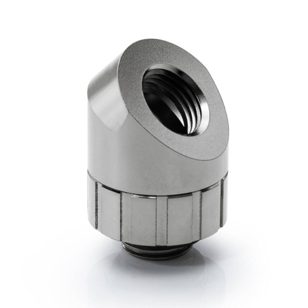 Bitspower Artemis 45 Degree Fitting - rotary, platinum grey