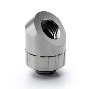 Bitspower Artemis 45 Degree Fitting - rotary, platinum grey