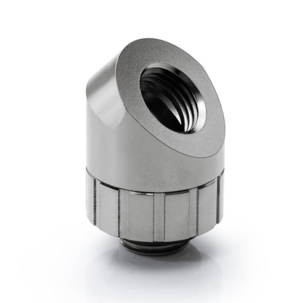 Bitspower Artemis 45 Degree Fitting – rotary, platinum grey