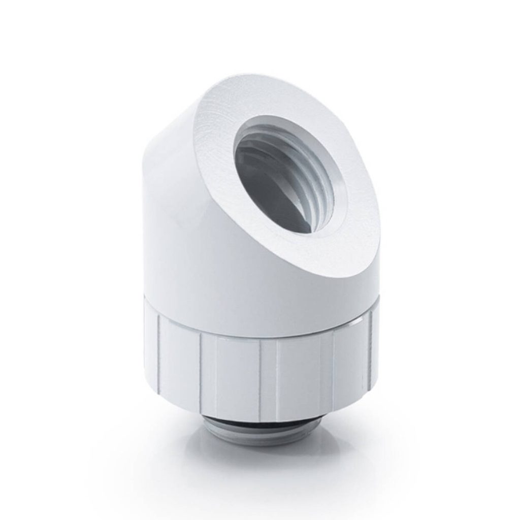 Bitspower Artemis 45 Degree Fitting - rotary, arctic white