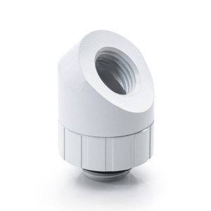 Bitspower Artemis 45 Degree Fitting - rotary, arctic white