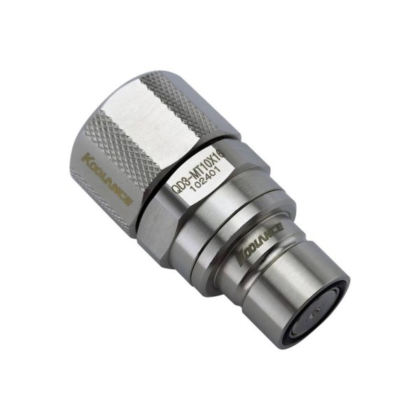 Koolance QD3 Quick Disconnect straight male to 16/10mm – no-spill, silver