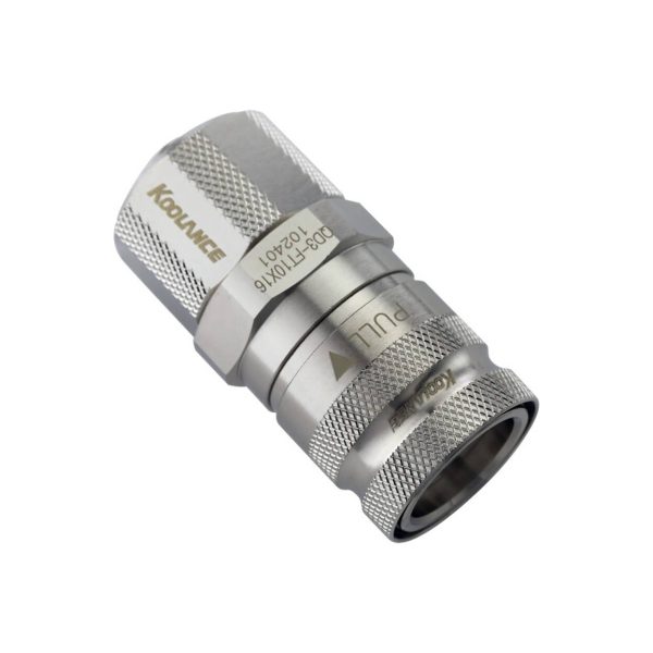 Koolance QD3 Quick Disconnect straight female to 16/10mm – no-spill, silver