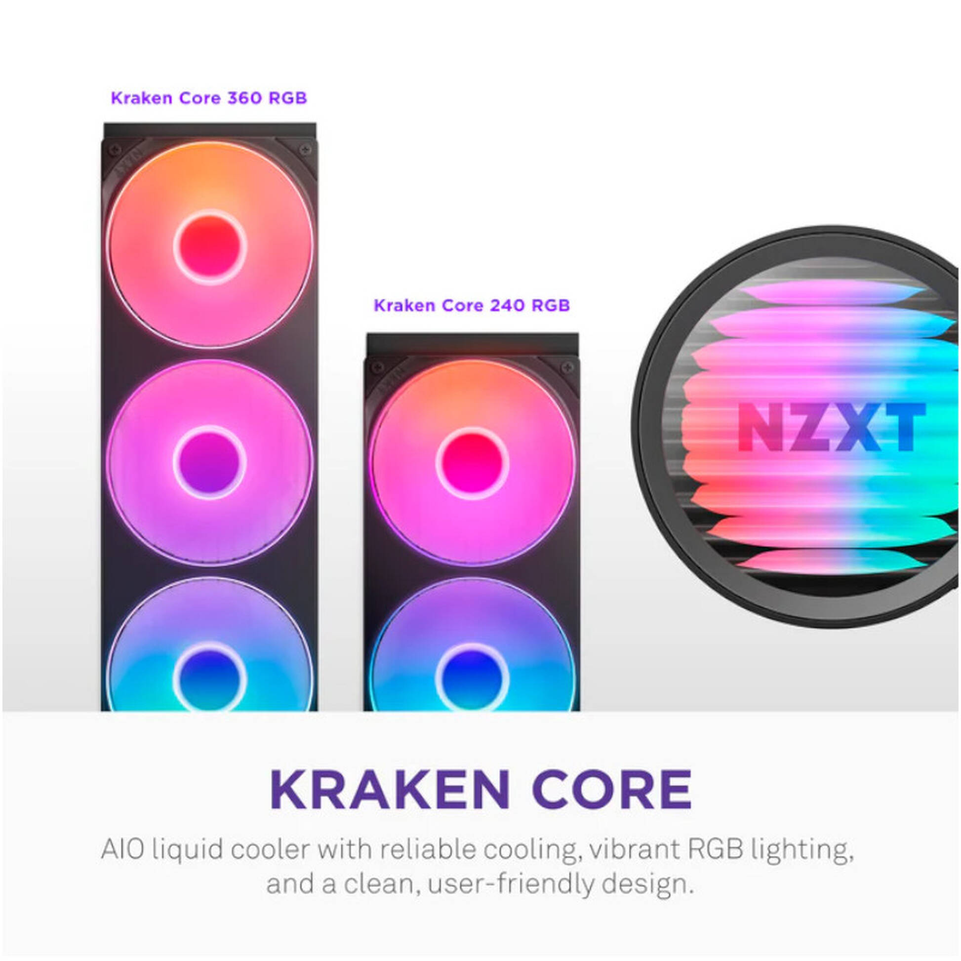 NZXT Kraken Core 360 RGB AiO Water Cooling - 360mm, black