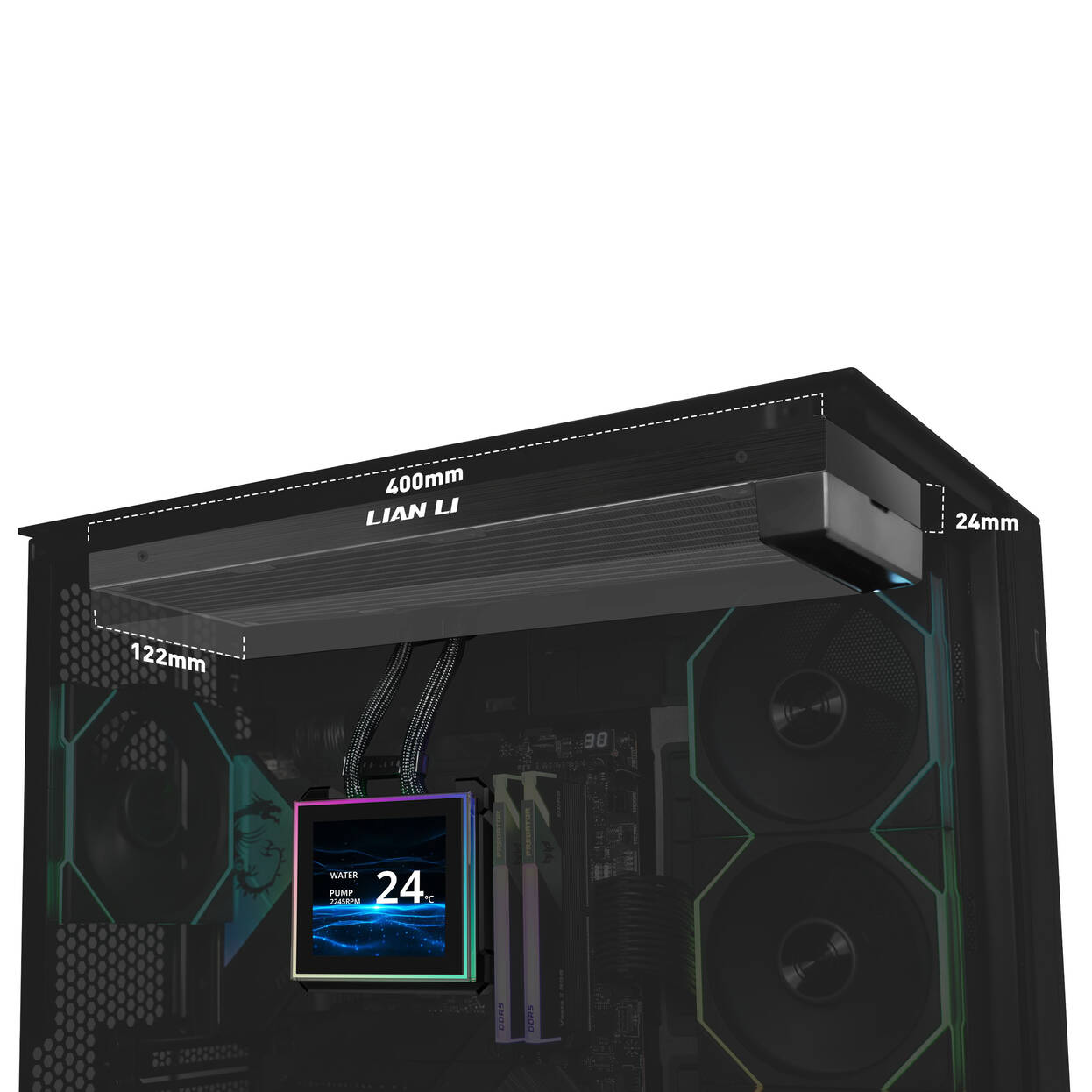 Lian Li HydroShift II LCD-S 360N AiO Water Cooling, RGB, LCD Display - without fans, 360mm, black