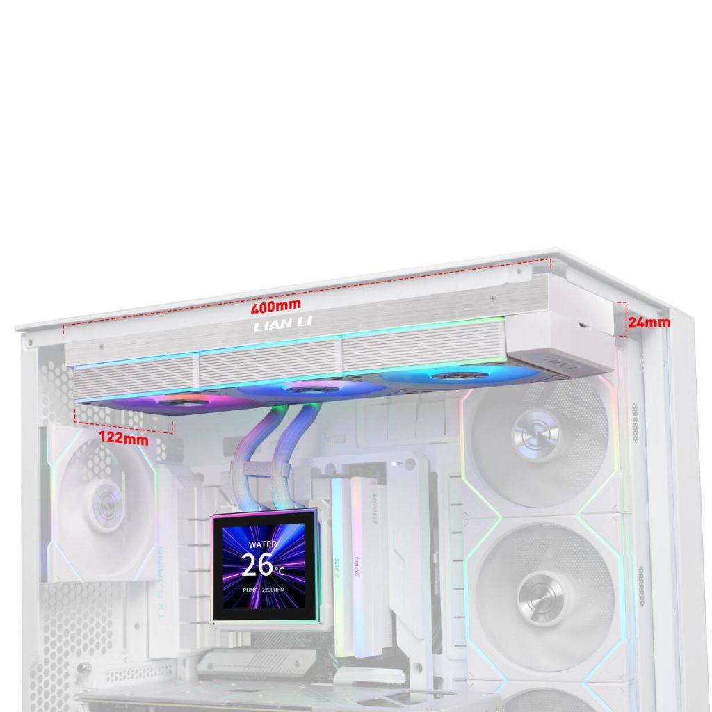 Lian Li HydroShift II LCD-S 360CL AiO Water Cooling, RGB, LCD Display - 360mm, white
