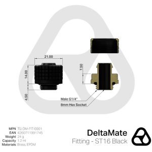 Thermal Grizzly DeltaMate Fitting - ST16, black : image 3