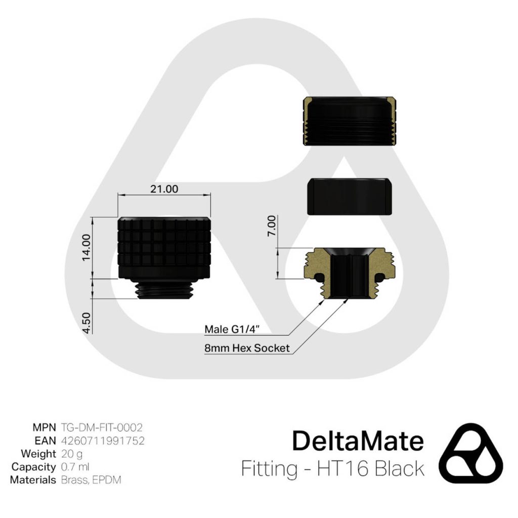Thermal Grizzly DeltaMate Fitting - HT16, black : image 3