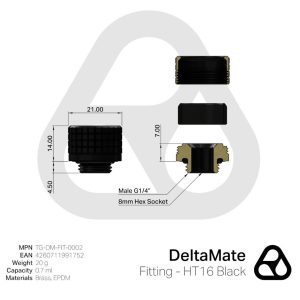 Thermal Grizzly DeltaMate Fitting - HT16, black : image 3