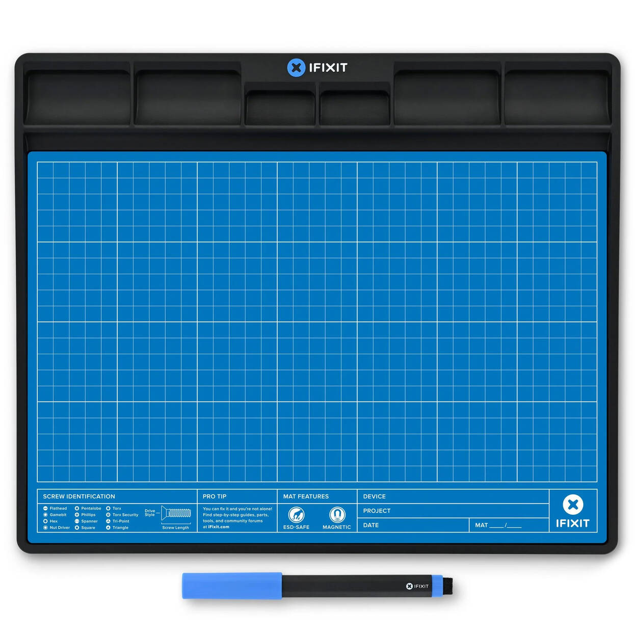 IFixit FixMat magnetic project mat, ESD-safe - blue