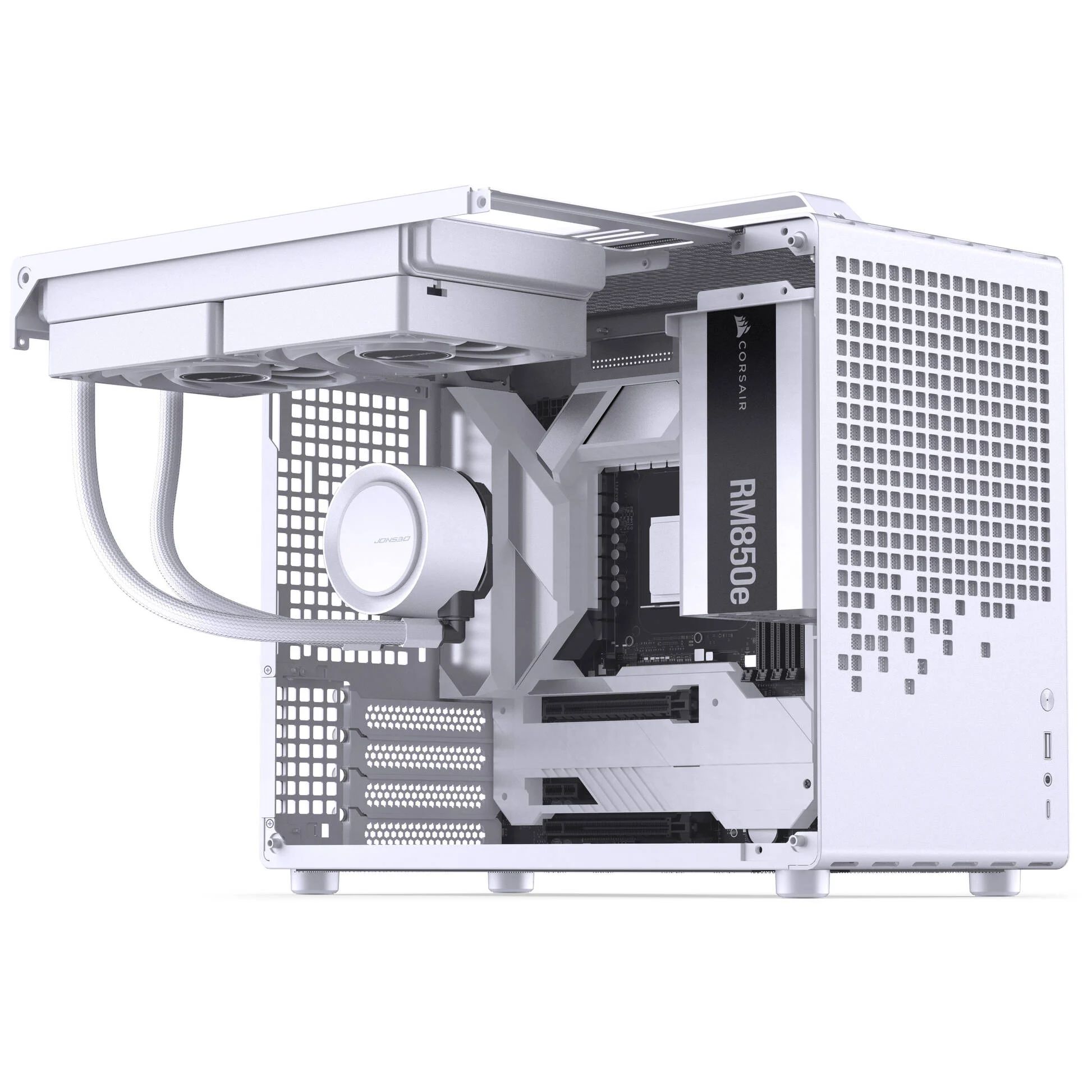 Jonsplus (Jonsbo) Z20 Mesh PC Case, Mini Tower, Micro-ATX, with Carrying Handle - White