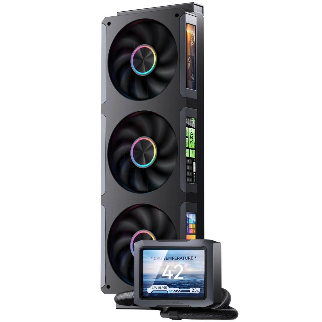 Jonsbo TF3-360SCB AIO CPU Cooler with LCD, ARGB - 360mm, Black