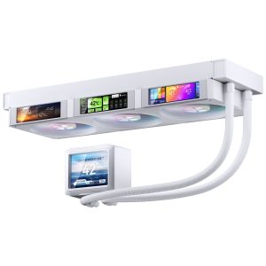 Jonsbo TF3-360SCB AIO CPU Cooler with LCD, ARGB - 360mm, White