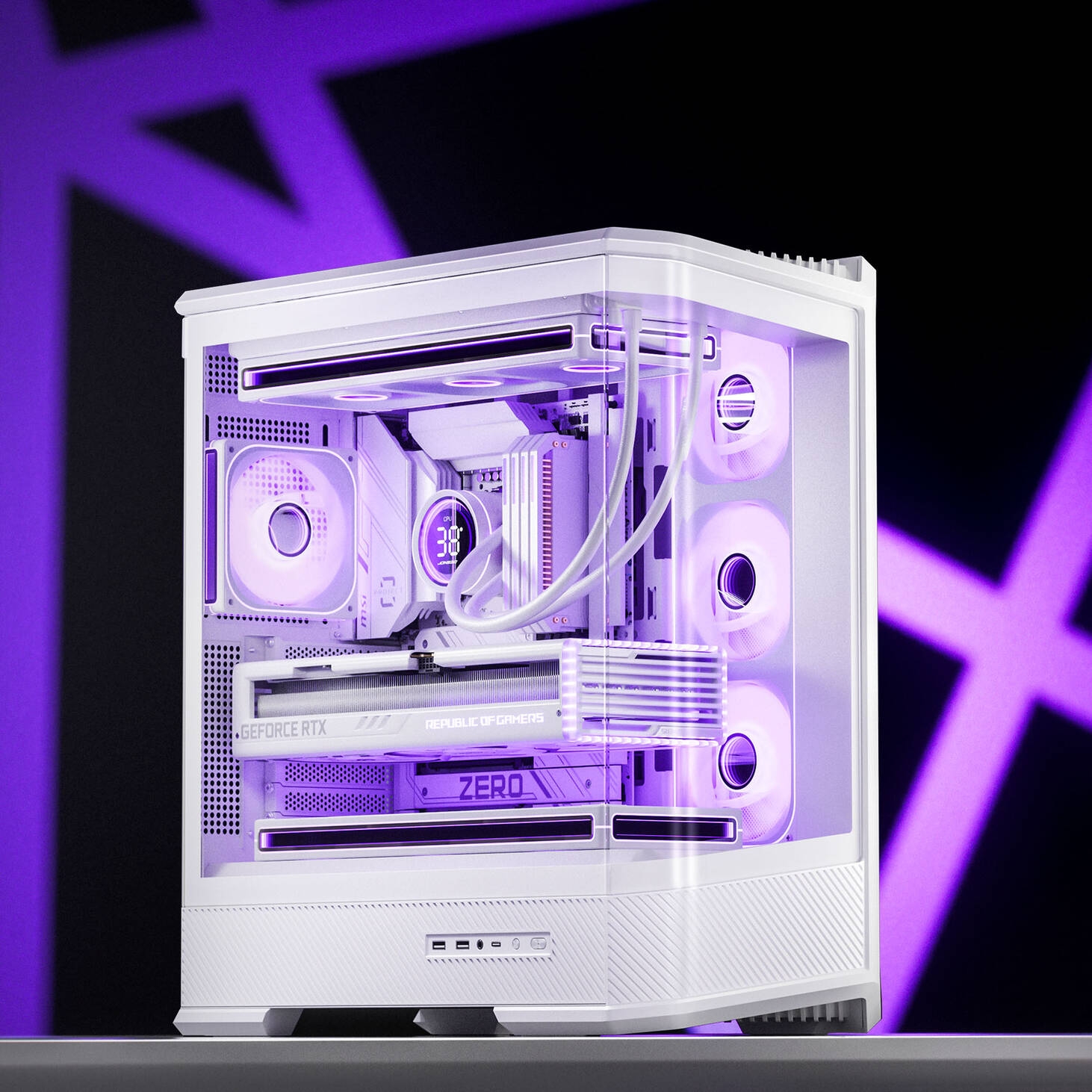 Jonsplus (Jonsbo) D400 PC Case, Midi Tower, ATX, Tempered Glass - White : image 9