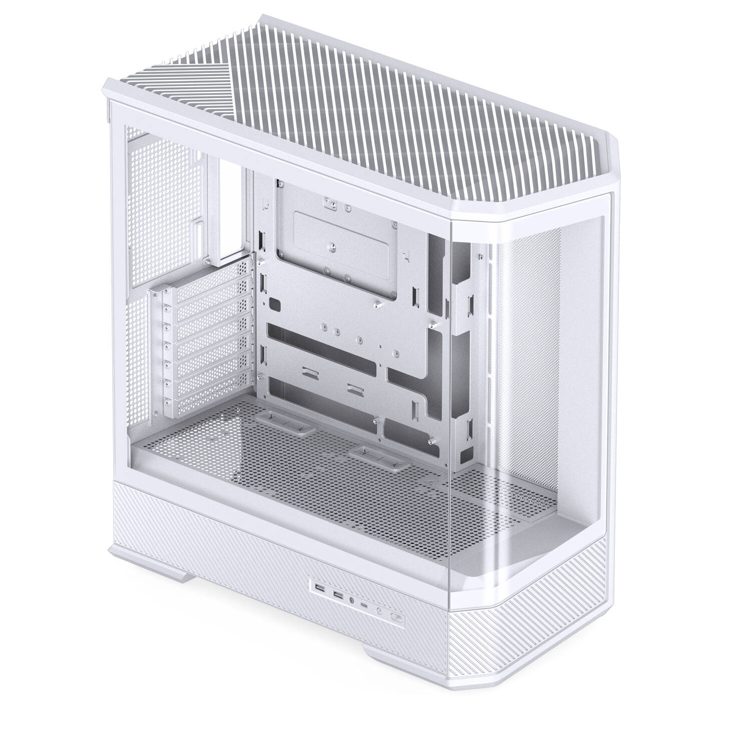 Jonsplus (Jonsbo) D400 PC Case, Midi Tower, ATX, Tempered Glass - White : image 2