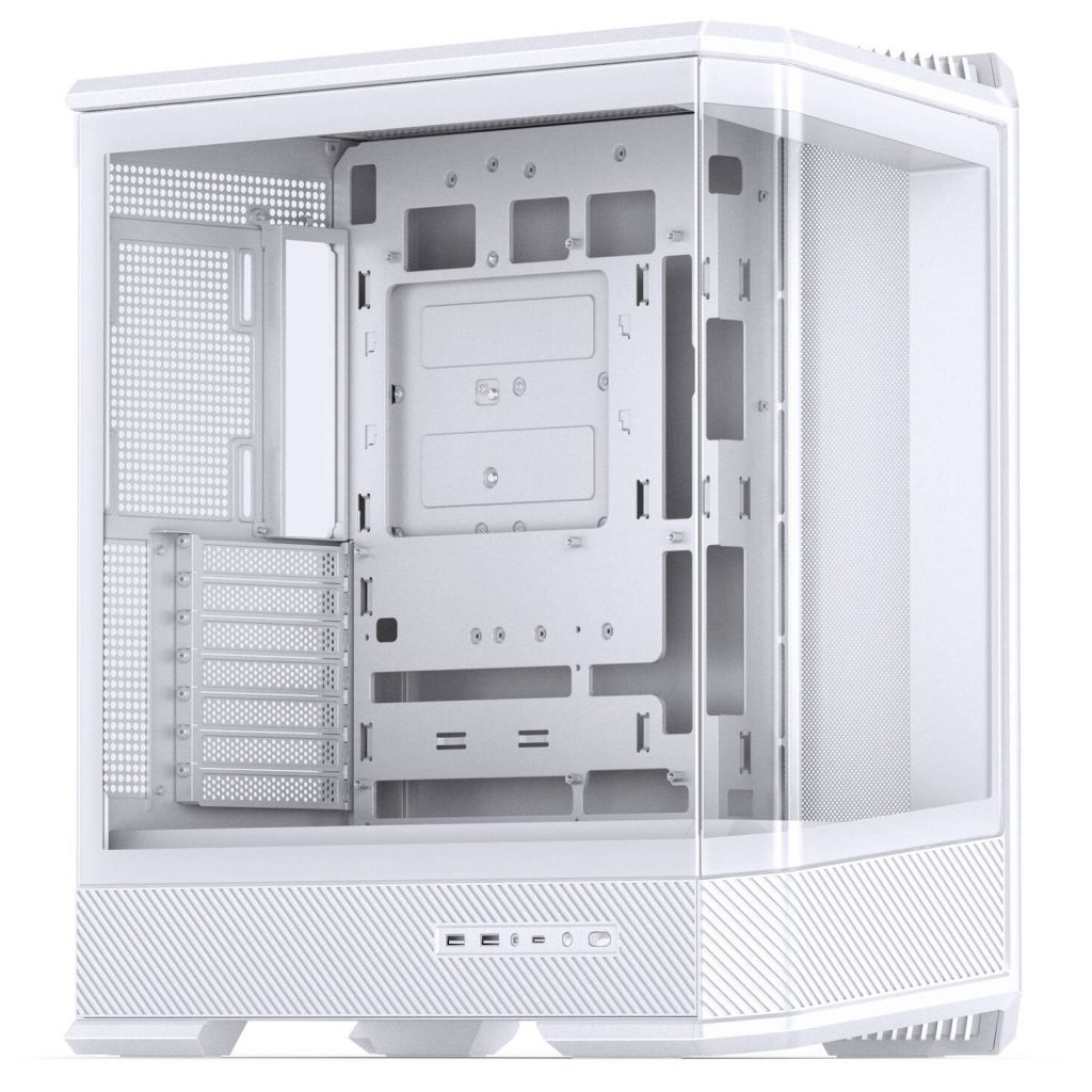 Jonsplus (Jonsbo) D400 PC Case, Midi Tower, ATX, Tempered Glass - White : image 1