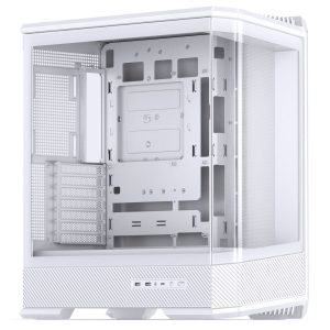 Jonsplus (Jonsbo) D400 PC Case, Midi Tower, ATX, Tempered Glass - White : image 1