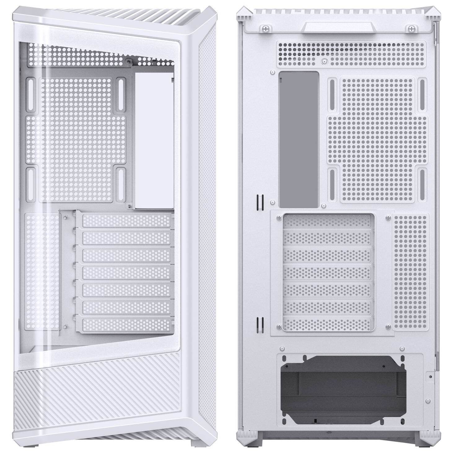 Jonsplus (Jonsbo) D400 PC Case, Midi Tower, ATX, Tempered Glass - White : image 3