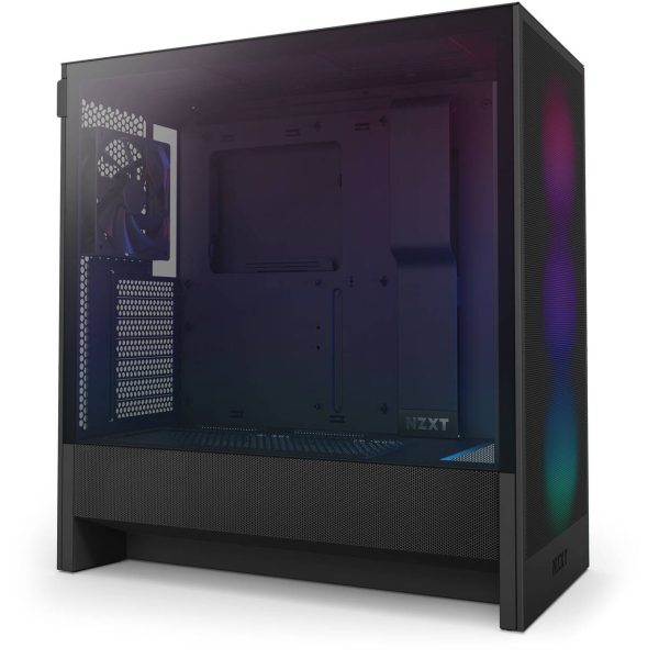 NZXT H5 Flow RGB PC Case, Mid Tower, ATX, RGB, Tempered Glass – Black
