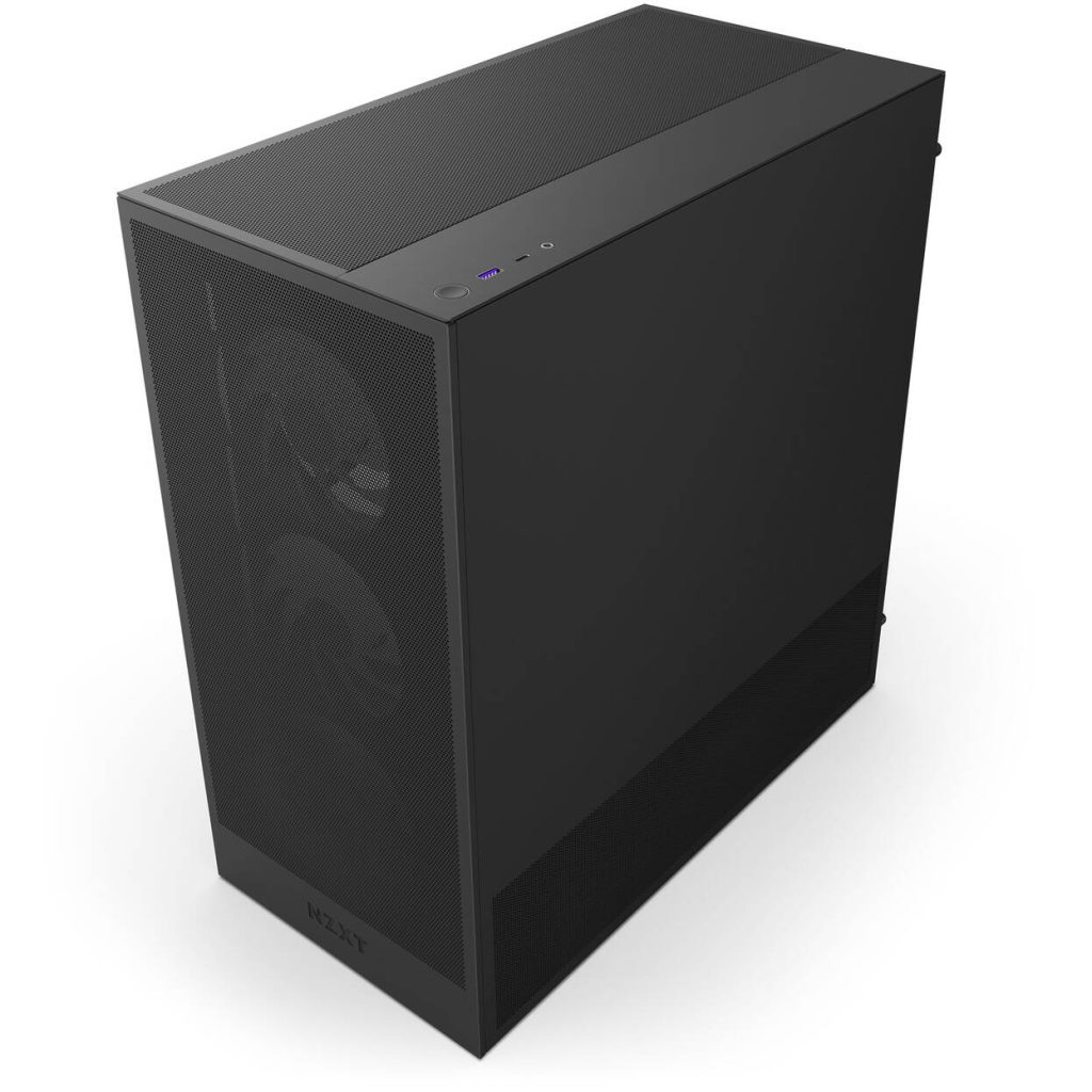 NZXT H5 Flow RGB PC Case, Mid Tower, ATX, RGB, Tempered Glass - Black