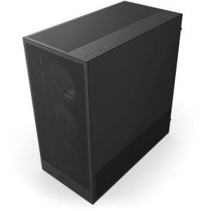 NZXT H5 Flow RGB PC Case, Mid Tower, ATX, RGB, Tempered Glass - Black