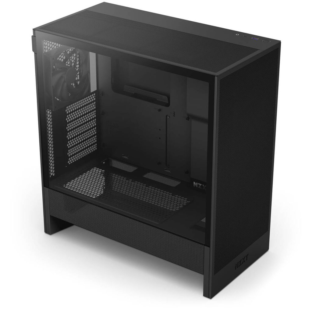 NZXT H5 Flow RGB PC Case, Mid Tower, ATX, RGB, Tempered Glass - Black