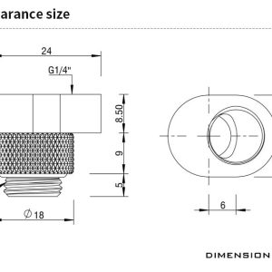 Barrow G1/4 Male to G1/4 Offset Female 360 Degree Rotary Adapter - POM