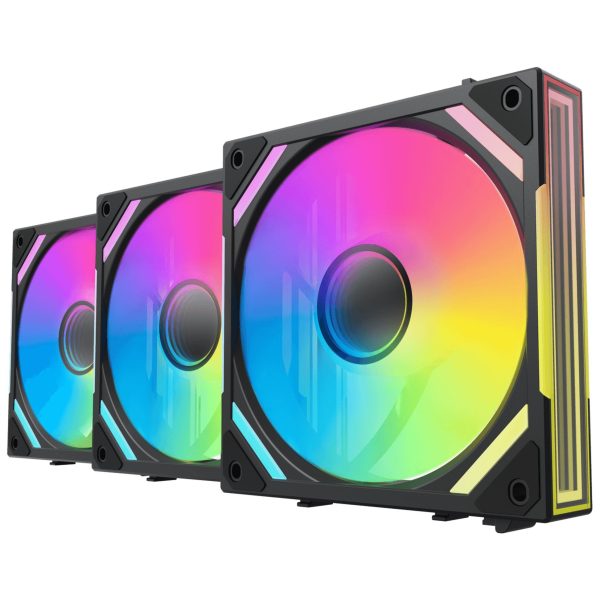 Alpenfohn WingBoost 4 PWM Fan, RGB – 3-Pack, 120mm, black