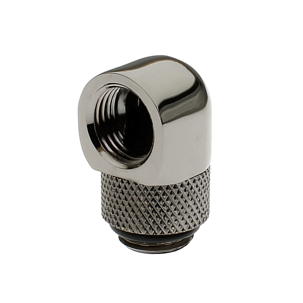 XSPC G1/4, 90 Degree Classic Rotary Fitting - Black Chrome (4 Pack)